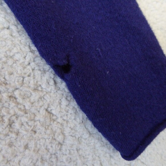 Vintage Tweeds Cardigan Sweater Womens Small Blue Open Front Merino Wool - Picture 9 of 10